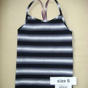 Ivivva by Lululemon 🍋 Tumblin Power Y Tank black white size 6